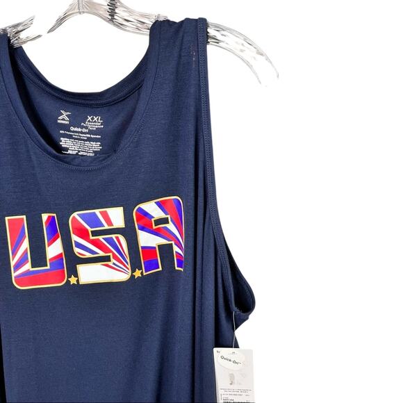 XERSION Performance Quick Dri USA Graphic Tank Top Blue XXL - Picture 3 of 5